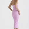 Tana Pink Strapless Corset Midi Dress