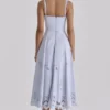 Tatiana Bluebell Lace + Cotton Broderie Anglais Midi Sundress