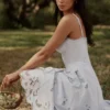 Tatiana Bluebell Lace + Cotton Broderie Anglais Midi Sundress