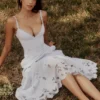 Tatiana Bluebell Lace + Cotton Broderie Anglais Midi Sundress