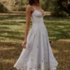 Tatiana Bluebell Lace + Cotton Broderie Anglais Midi Sundress