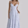 Tatiana Bluebell Lace + Cotton Broderie Anglais Midi Sundress