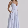 Tatiana Bluebell Lace + Cotton Broderie Anglais Midi Sundress