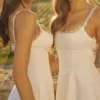 Tatiana White Cotton Broderie Anglaise Midi Sundress