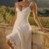 Tatiana White Cotton Broderie Anglaise Midi Sundress