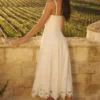 Tatiana White Cotton Broderie Anglaise Midi Sundress