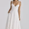 Tatiana White Cotton Broderie Anglaise Midi Sundress