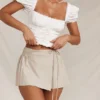 Tatum Stone Pleated Wrap Mini Skirt