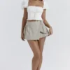Tatum Stone Pleated Wrap Mini Skirt