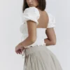 Tatum Stone Pleated Wrap Mini Skirt