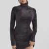 Taya Charcoal Chenille Mini Dress