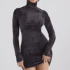 Taya Charcoal Chenille Mini Dress