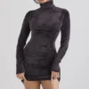 Taya Charcoal Chenille Mini Dress