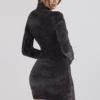 Taya Charcoal Chenille Mini Dress