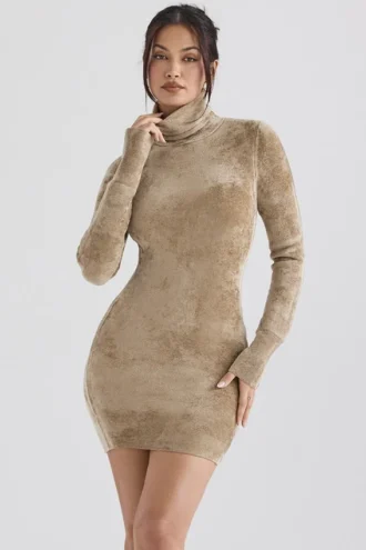 Taya Fawn Chenille Mini Dress
