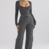 Tea Charcoal Knitted Utility Trousers
