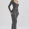 Tea Charcoal Knitted Utility Trousers
