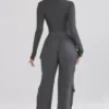 Tea Charcoal Knitted Utility Trousers