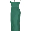Teia Forest Draped Corset Midi Dress