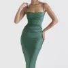Teia Forest Draped Corset Midi Dress