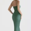 Teia Forest Draped Corset Midi Dress