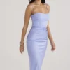 Teia Sky Draped Corset Midi Dress