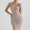 Teva Beige Cashmere Knit Midi Dress