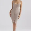 Teva Beige Cashmere Knit Midi Dress
