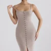 Teva Beige Cashmere Knit Midi Dress