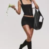 The Balconette Black Fitted Corset Top