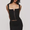 The Balconette Black Fitted Corset Top