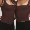 The Balconette Chocolat Fitted Corset Top