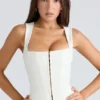 The Balconette Ivory Fitted Corset Top