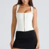 The Balconette Ivory Fitted Corset Top