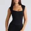 The Cap Sleeve Black Corset Top