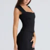 The Cap Sleeve Black Corset Top
