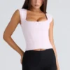 The Cap Sleeve Pink Corset Top