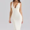 The Classic Ivory Midi Bandage Dress
