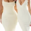 The Classic Ivory Midi Bandage Dress