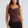 The Drape Neck Chocolate Corset Top