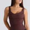 The Drape Neck Chocolate Corset Top
