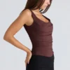 The Drape Neck Chocolate Corset Top