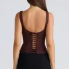 The Drape Neck Chocolate Corset Top