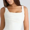 The Drape Neck Ivory Corset Top
