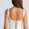 The Drape Neck Ivory Corset Top
