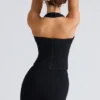 The Halter Neck Black Stretch Corset Top