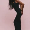 The Halter Neck Black Stretch Corset Top