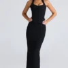 The Halter Neck Black Stretch Corset Top