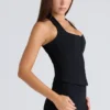 The Halter Neck Black Stretch Corset Top