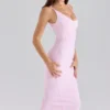 The Hourglass Baby Pink Midi Bandage Dress